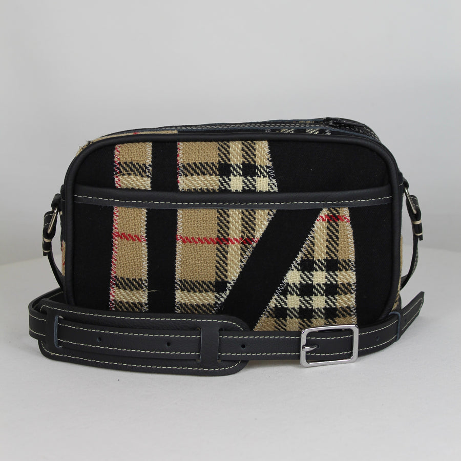 SACOCHE BANDOULIÈRE REWORKED BURB NOIR BEIGE