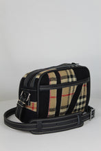 Charger l&#39;image dans la galerie, SACOCHE BANDOULIÈRE REWORKED BURB NOIR BEIGE