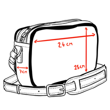 Charger l&#39;image dans la galerie, SACOCHE BANDOULIÈRE REWORKED BURB NOIR BEIGE